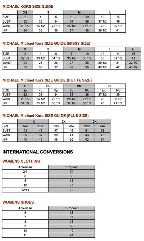 michael kors men's size guide|michael kors shoe size chart.